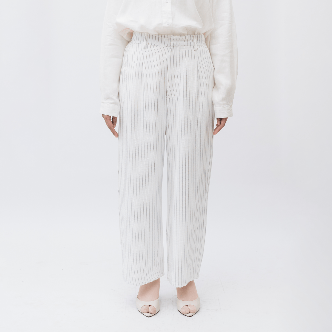 Wide Pants Linen Stripe