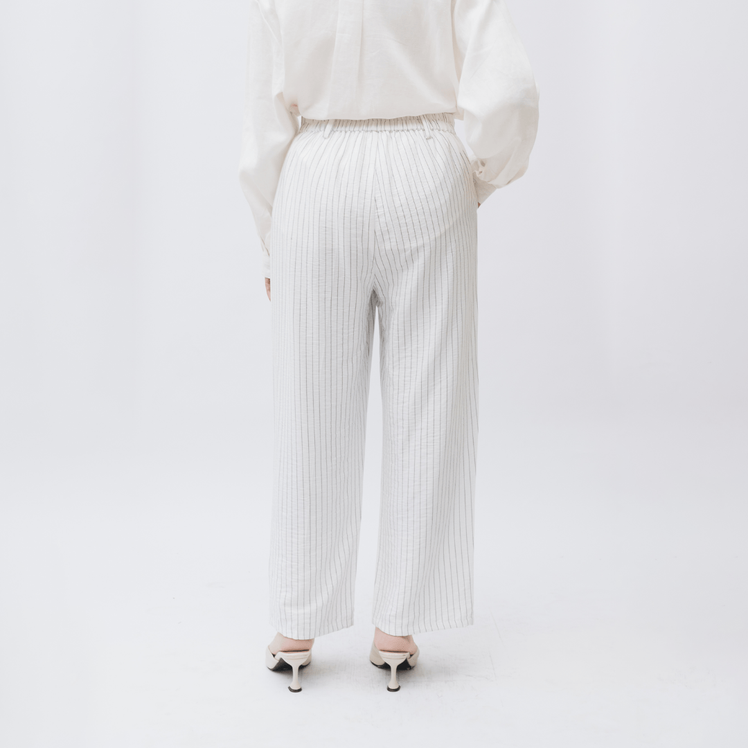 Wide Pants Linen Stripe