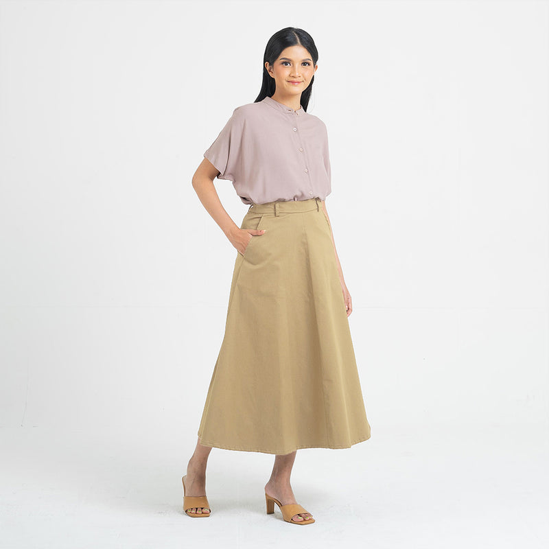 Chino Midi Skirt