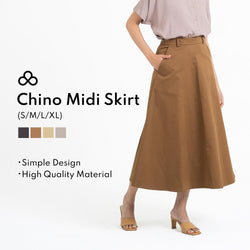 Chino Midi Skirt