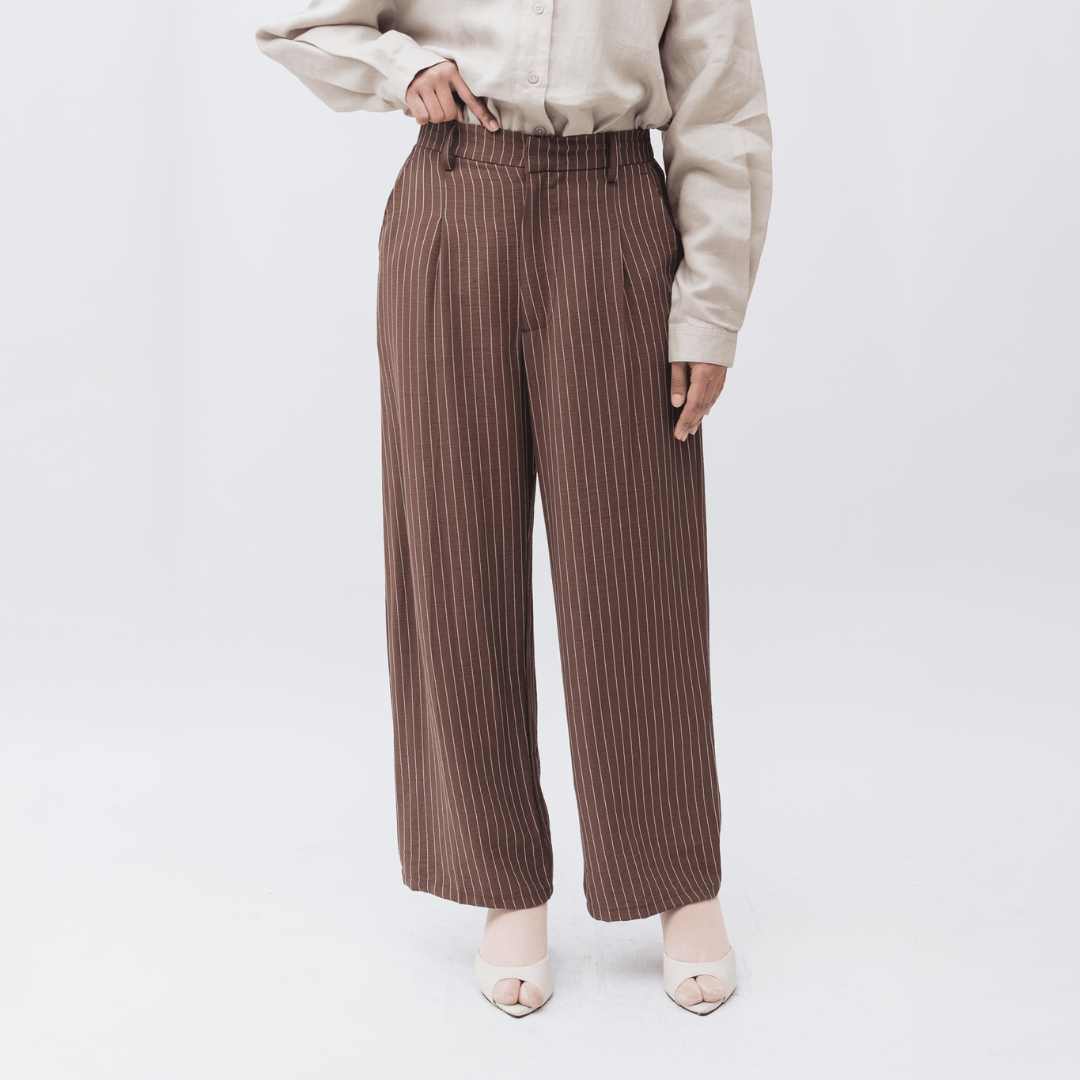 Wide Pants Linen Stripe
