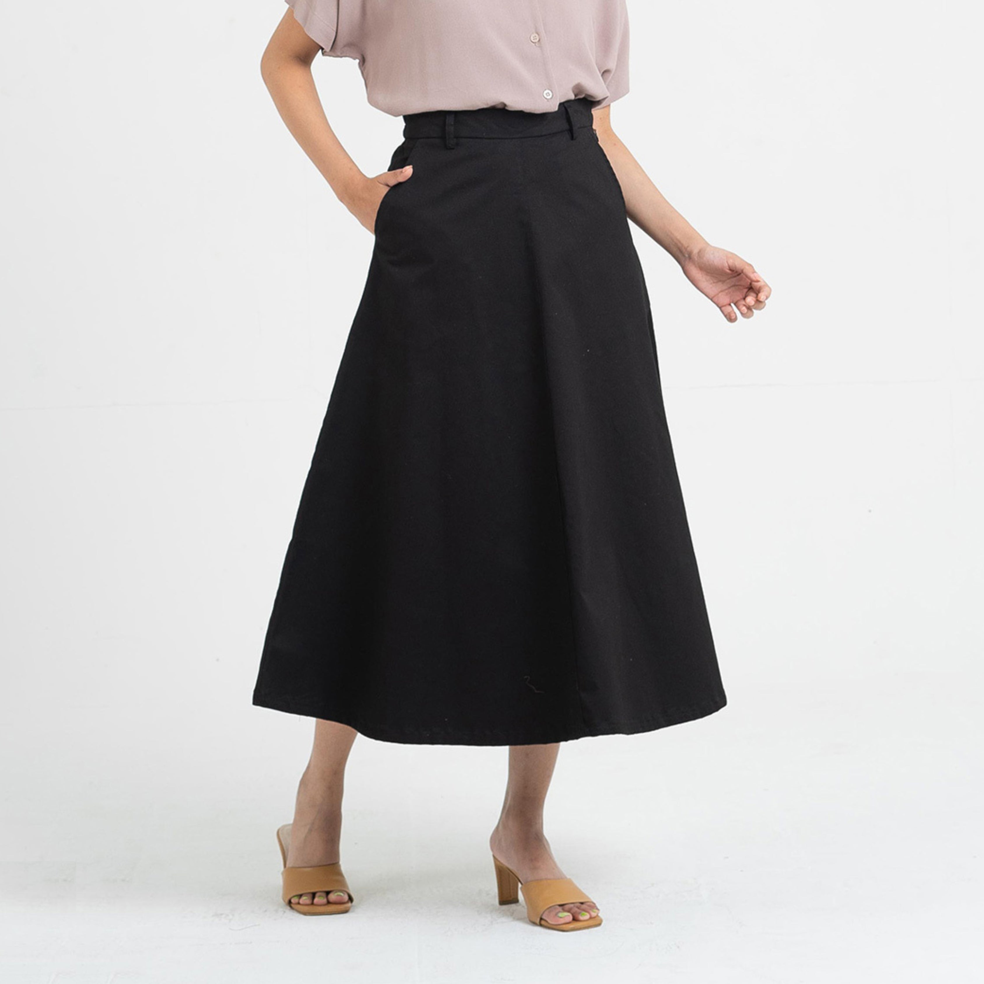 Chino Midi Skirt