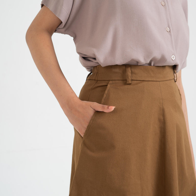 Chino Midi Skirt